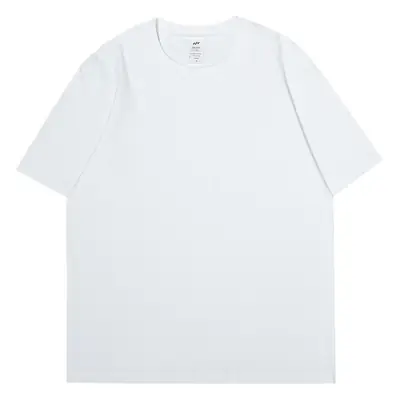 Women Navy Cotton T-Shirt Casual Round Neck 230g