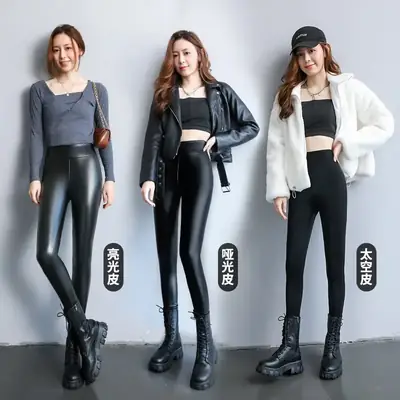 Women Velvet Thick Leggings High Waist Slimming Warm