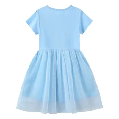 Blue Unicorn Print Girls Skirt 2025 Spring Summer