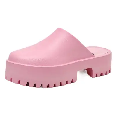 European and American Style Thick-Soled Heightening Sandals and Slippers Korean Style Baotou Women's Waterproof Platform Super High-Heeled Clogs Beach Shoes