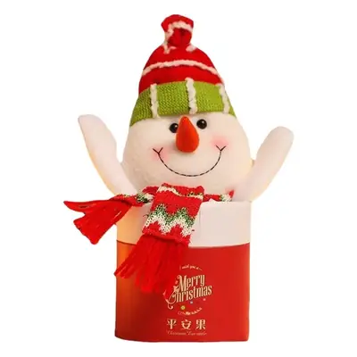 Christmas Candy Jar with Santa Snowman & Apple Design