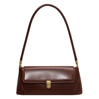 Women's French Style Shoulder Bag Brown Leather Square Design