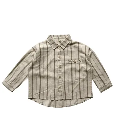 Japanese Style Striped Shirt for Boys Girls Spring New Korean Style Lapel Cardigan Set