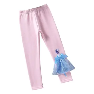 Girls Pink Cotton Frozen Bottoming Pants Set