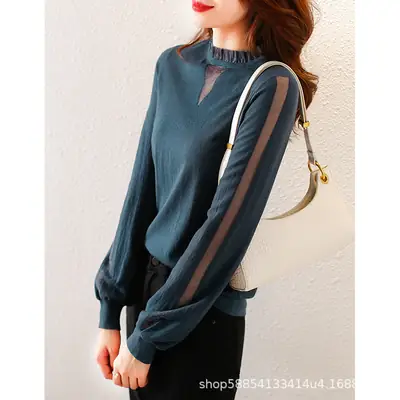 Black Wool Sweater for Women Spring Autumn Base