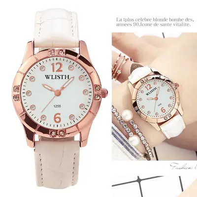 Women's Swiss Brand Night Light Watch Waterproof Quartz Belt