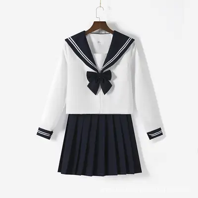 Japanese JK Uniform Sailor Shirt with Pleated Skirt