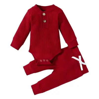 2022 Boys & Girls Grey Waffle Knit Pajama Set