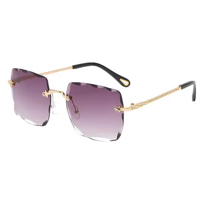 Women's Frameless Sunglasses Clear Lens High Face Driving