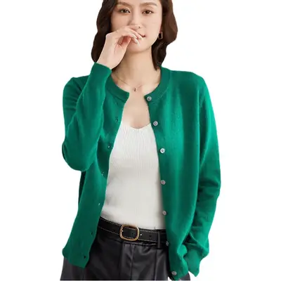 2025 Korean Style Navy Blue Cardigan for Women