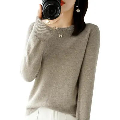 Women Loose Knit Sweater Mint Green Autumn Winter 2024