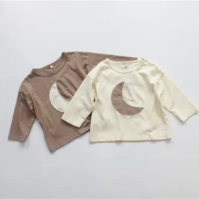 New Spring Boys T-Shirt Moon Cutout Long Sleeve