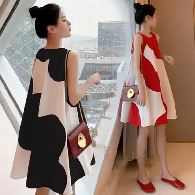Korean Style Plus Size Sleeveless Midi Dress