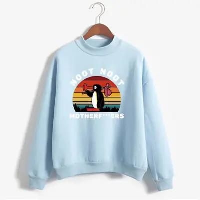 Men's White Penguin Print Sweatshirt Casual Wear