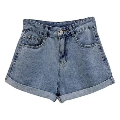 Denim Shorts Women Black High Waist Slimming 2022