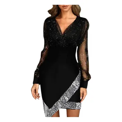 Black Mesh Strappy Dress for Women 2022