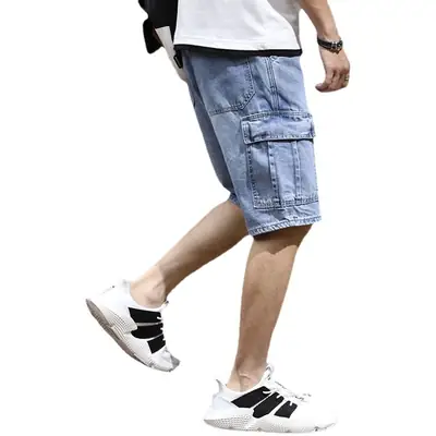 Men Denim Shorts Large Size Loose Fit Summer Wear
