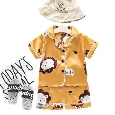 BB164 Mufu Rui Bear Pink Short Shirt Set