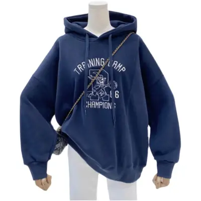Women Cream Fleece Hoodie Champion Print Large