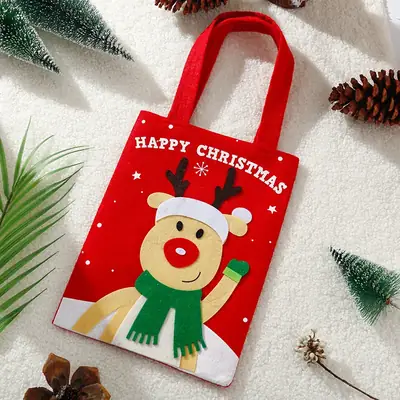 Christmas Elf Santa Claus Handbag Gift Bag Red 35cm