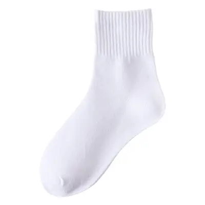 White Mid-Calf Socks for Boys Girls Students Winter Spring Autumn