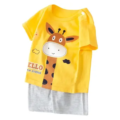 Children's Fish Print Cotton Shorts Suit Summer Pajamas