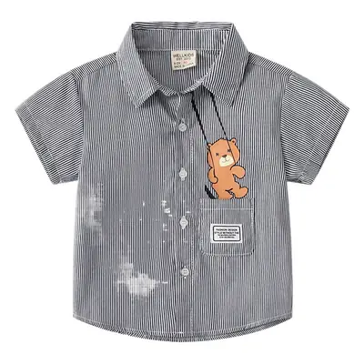 Kids Bear Print T-Shirt 2023 Summer Cotton Boys