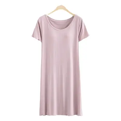 Modal Padded Short-Sleeved Dress Pajamas Without Bra Loose Large Size Ruffled Home Clothes for Women Summer