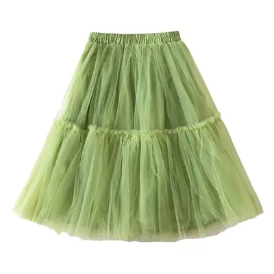 Girls Puffy Turgelell Skirt Black White Cat Print