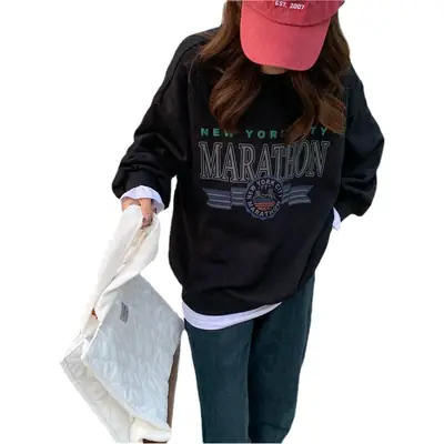 2022 Korean Style Women's Printed Letter Pullover Set