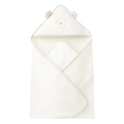 Newborn Hooded Bath Towel Cream White