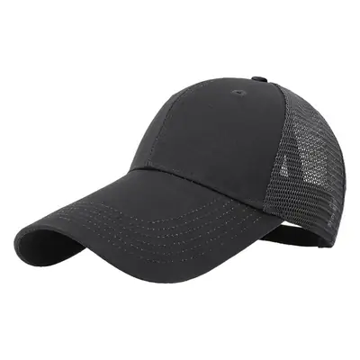 Men Blue Mesh Trucker Cap with Long Visor