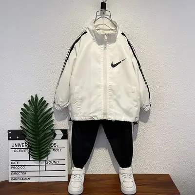 Boys Black Nike Sweatpants Set 2025 Street Fashion