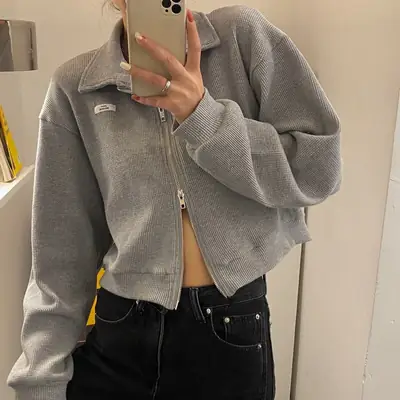 Women K-Style Long Sleeve Jacket White 2022