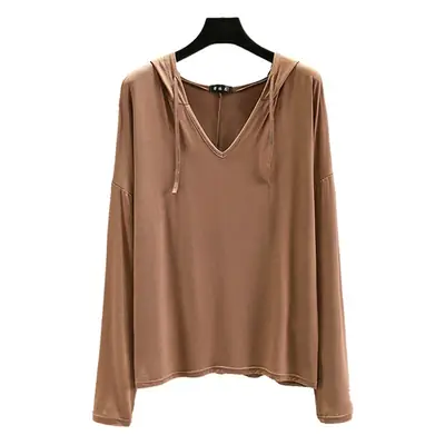 Women's White Long Sleeve T-Shirt Spring Summer Loose Fit