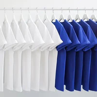 Klein Blue Cotton Round Neck T-Shirt M