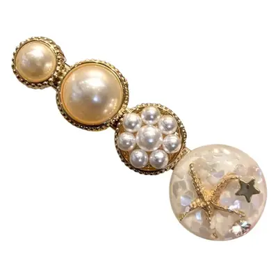 Korean Style Pearl Hairpins Set with Bear Clip