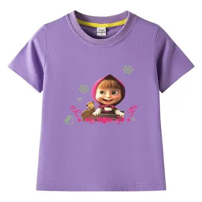Blue Cartoon Kids T-Shirt Short Sleeve Cotton 2022