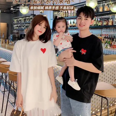 2025 Family Matching Outfit for 3 Kids Pure Cotton Summer