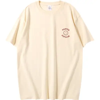 2025 Summer Women T-Shirt Pure Cotton Printed Round Neck