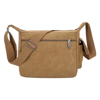 Men's Canvas Shoulder Bag Large Capacity Crossbody Travel Bag