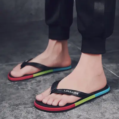 Lu Lu'an men's flip flops summer non-slip outdoor beach shoes wish flip-flops men's flat sandals wholesale