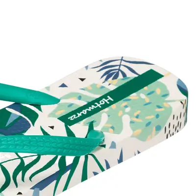 Hotmarzz New Women's 3D Printed Flip Flops Green Leaf