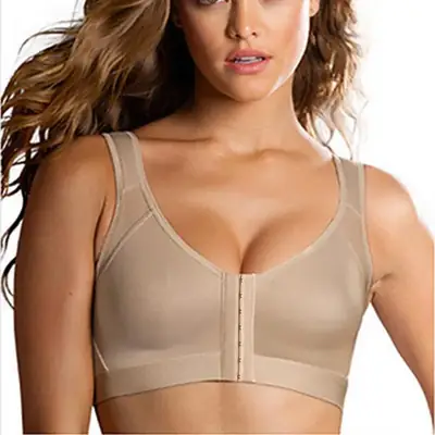 Front Buckle Push Up Sports Bra No Steel Ring Breathable Plus Size