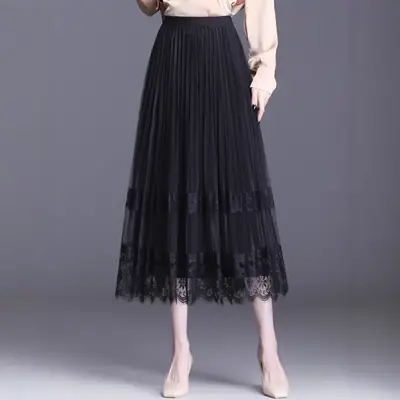 Plus Size Fat Sister Summer Mesh Skirt Long A-Line