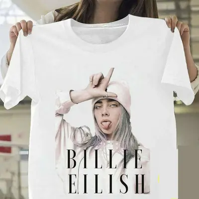 Billie Eilish Graphic T-Shirt White Short Sleeve