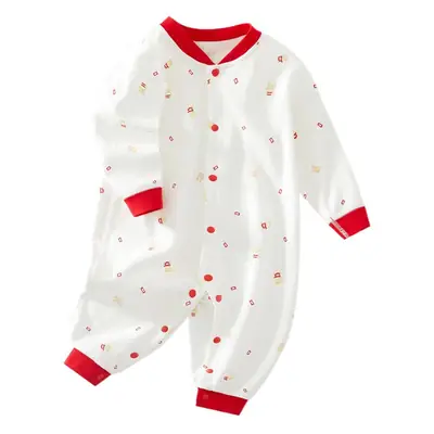 Baby Cotton Long Sleeve Suit White Red