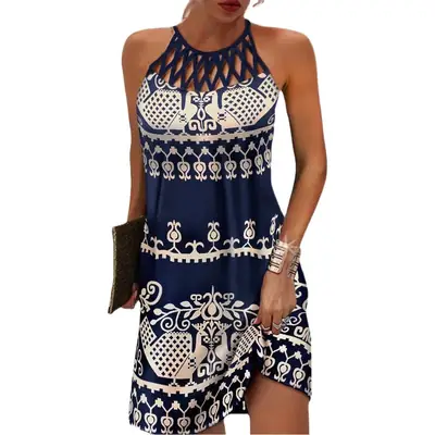 Women's 2023 Ethnic Mesh Dress Red White Gold
