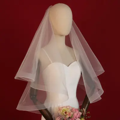Bridal Veil French Retro Stretch Net Double Mori Wedding