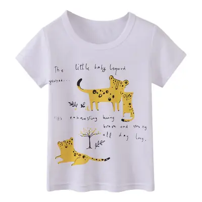 White Short Sleeve T-Shirt for Boys Medium Small